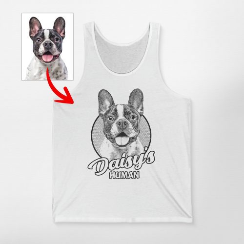 Custom Sketch Dog Portrait Unisex Tank Top For Dog Dads & Dog Moms - Pawarts