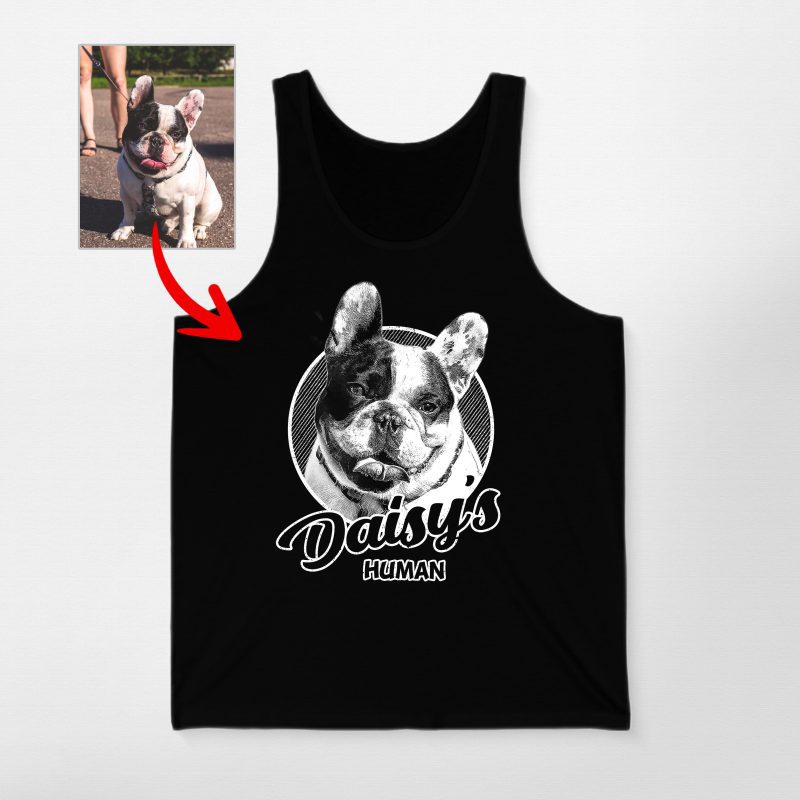 Custom Sketch Dog Portrait Unisex Tank Top For Dog Dads & Dog Moms - Pawarts