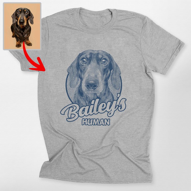 Proud Dog Lover Bella Canvas Shirt - Custom Dog Painting in Pencil Style - Pawarts