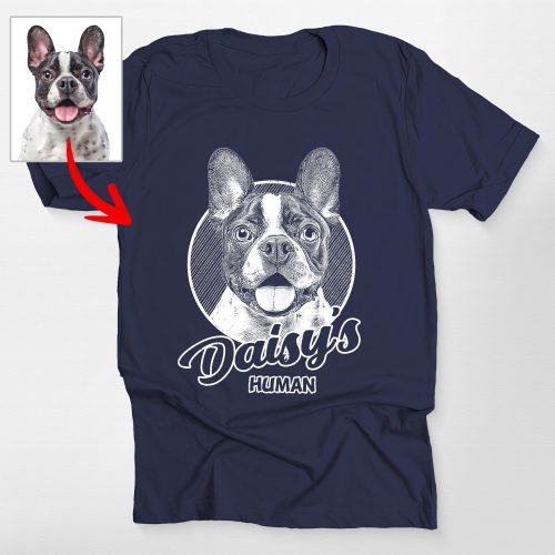 Proud Dog Lover Bella Canvas Shirt - Custom Dog Painting in Pencil Style - Pawarts