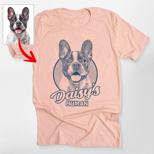 Proud Dog Lover Bella Canvas Shirt - Custom Dog Painting in Pencil Style - Pawarts