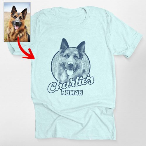 Proud Dog Lover Bella Canvas Shirt - Custom Dog Painting in Pencil Style - Pawarts