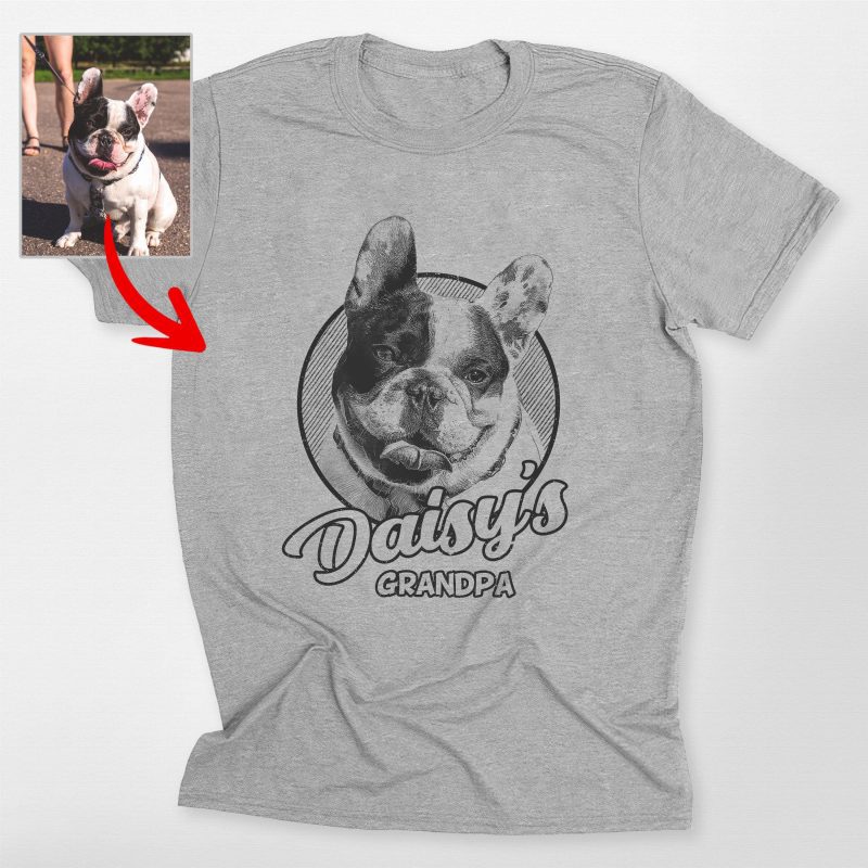 Proud Dog Lover Bella Canvas Shirt - Custom Dog Painting in Pencil Style - Pawarts