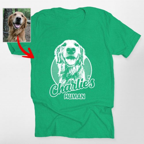 Proud Dog Lover Bella Canvas Shirt - Custom Dog Painting in Pencil Style - Pawarts