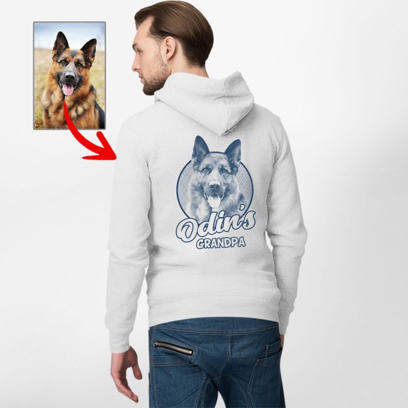 Personalized Dog Portrait Zip Up Hoodie, Special Gifts For Dog Dads - Pawarts