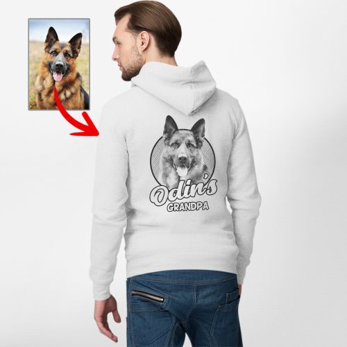 Personalized Dog Portrait Zip Up Hoodie, Special Gifts For Dog Dads - Pawarts