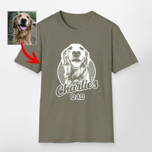 Custom Sketch Dog Portrait Unisex Softstyle T-Shirt for Dog Lovers - Pawarts