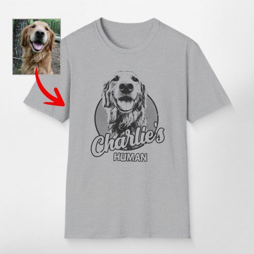 Custom Sketch Dog Portrait Unisex Softstyle T-Shirt for Dog Lovers - Pawarts