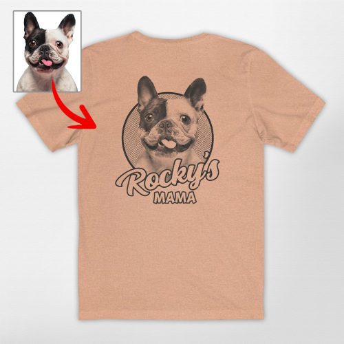 Custom Dog Portrait Bella Canvas Shirt - Backside Print for Dog Lovers - Pawarts