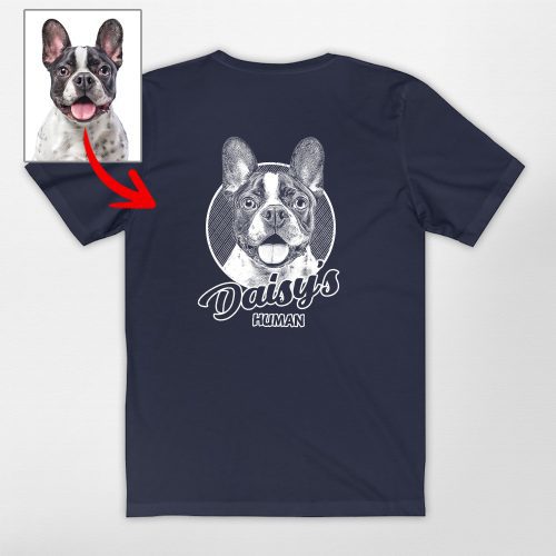 Custom Dog Portrait Bella Canvas Shirt - Backside Print for Dog Lovers - Pawarts