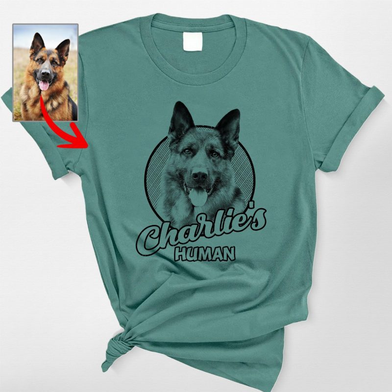 Sketch Style Comfort Colors T-Shirt with Custom Dog Photo for Dog Lovers - Pawarts