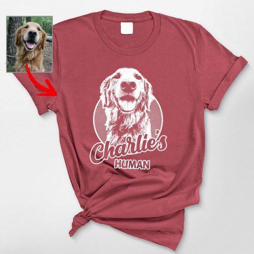 Sketch Style Comfort Colors T-Shirt with Custom Dog Photo for Dog Lovers - Pawarts