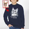 Custom Dog Painting Kid's Sweatshirt - Cute Dog Photo & Name Design - Pawarts