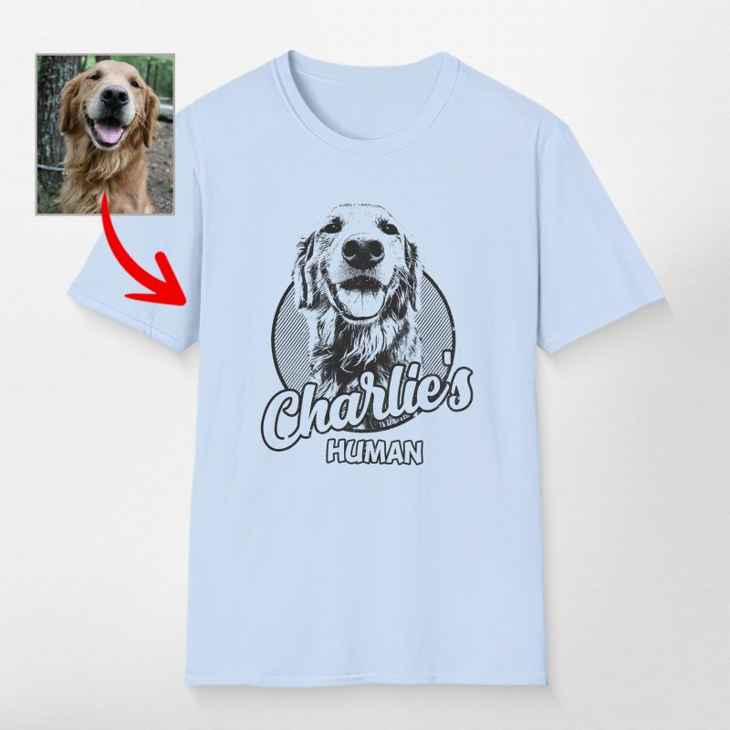 Custom Sketch Dog Portrait Unisex Softstyle T-Shirt for Dog Lovers - Pawarts