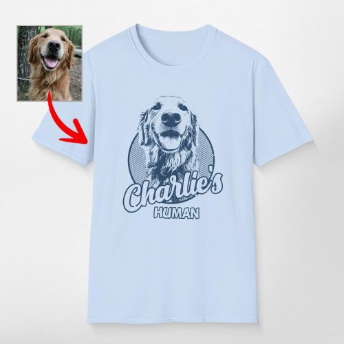 Custom Sketch Dog Portrait Unisex Softstyle T-Shirt for Dog Lovers - Pawarts