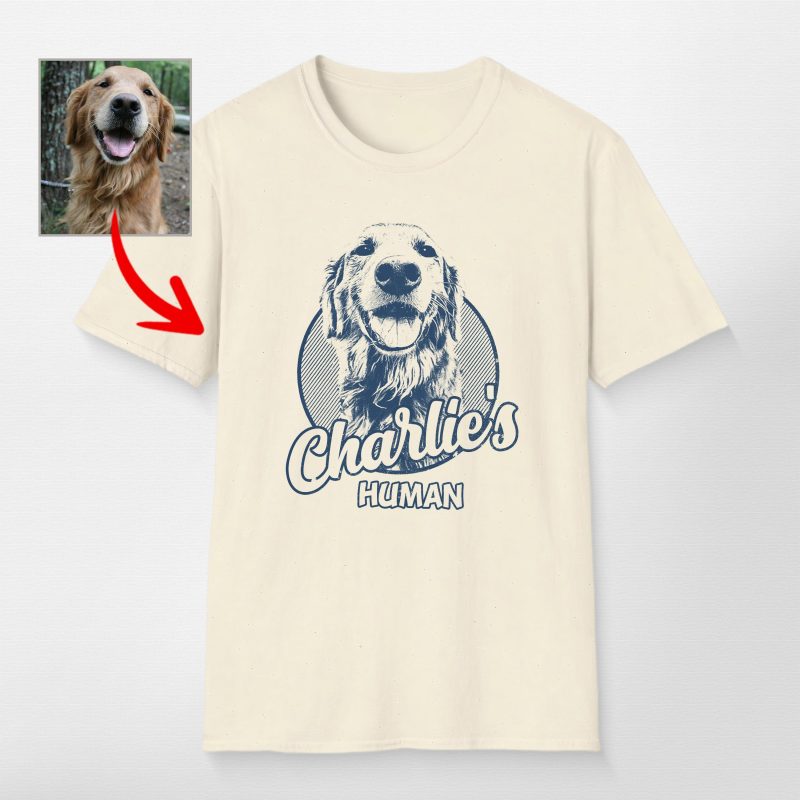 Custom Sketch Dog Portrait Unisex Softstyle T-Shirt for Dog Lovers - Pawarts