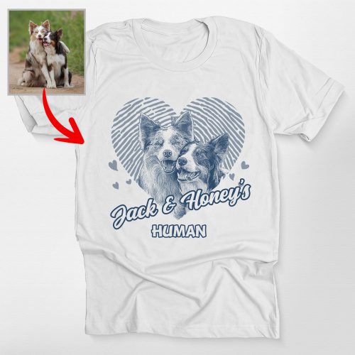 Lovable Custom Dog Shirt with Heart and Dog Names for Dog Lovers - Pawarts