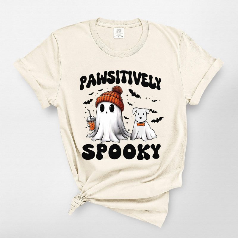 Cute Ghost Dog T-Shirt For Dog Lovers Comfort Colors - Pawarts