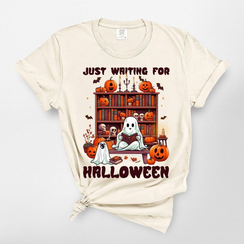 Dog Ghost Reading Book T-Shirt For Dog Lovers Comfort Colors - Pawarts