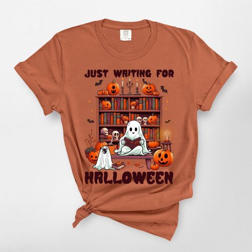 Dog Ghost Reading Book T-Shirt For Dog Lovers Comfort Colors - Pawarts