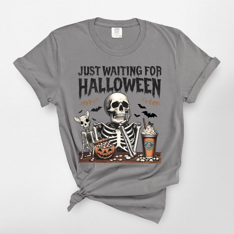 demo 09 - Funny Dog Skeleton T-Shirt For Dog Lovers Comfort Colors For Halloween (Copy) - Pawarts