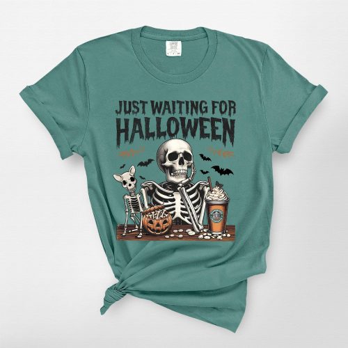 demo 09 - Funny Dog Skeleton T-Shirt For Dog Lovers Comfort Colors For Halloween (Copy) - Pawarts