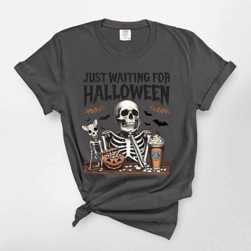 demo 09 - Funny Dog Skeleton T-Shirt For Dog Lovers Comfort Colors For Halloween (Copy) - Pawarts