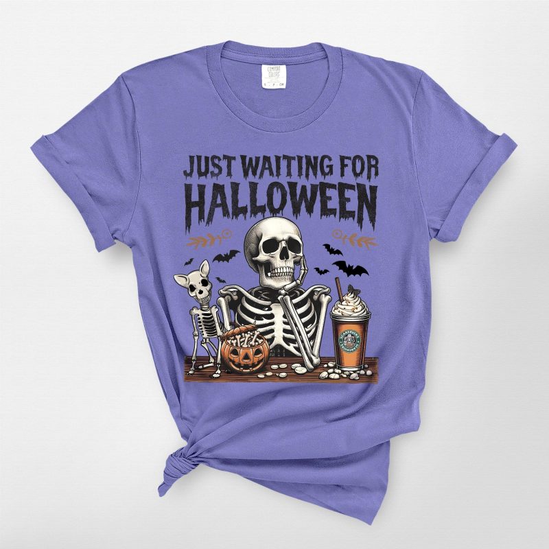 demo 09 - Funny Dog Skeleton T-Shirt For Dog Lovers Comfort Colors For Halloween (Copy) - Pawarts