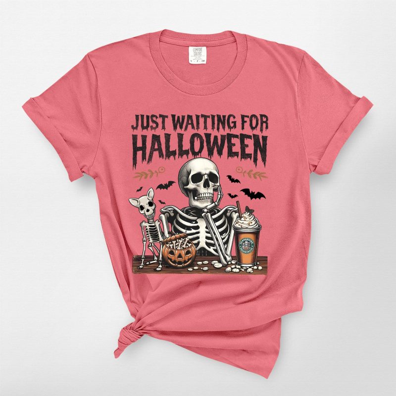 demo 09 - Funny Dog Skeleton T-Shirt For Dog Lovers Comfort Colors For Halloween (Copy) - Pawarts