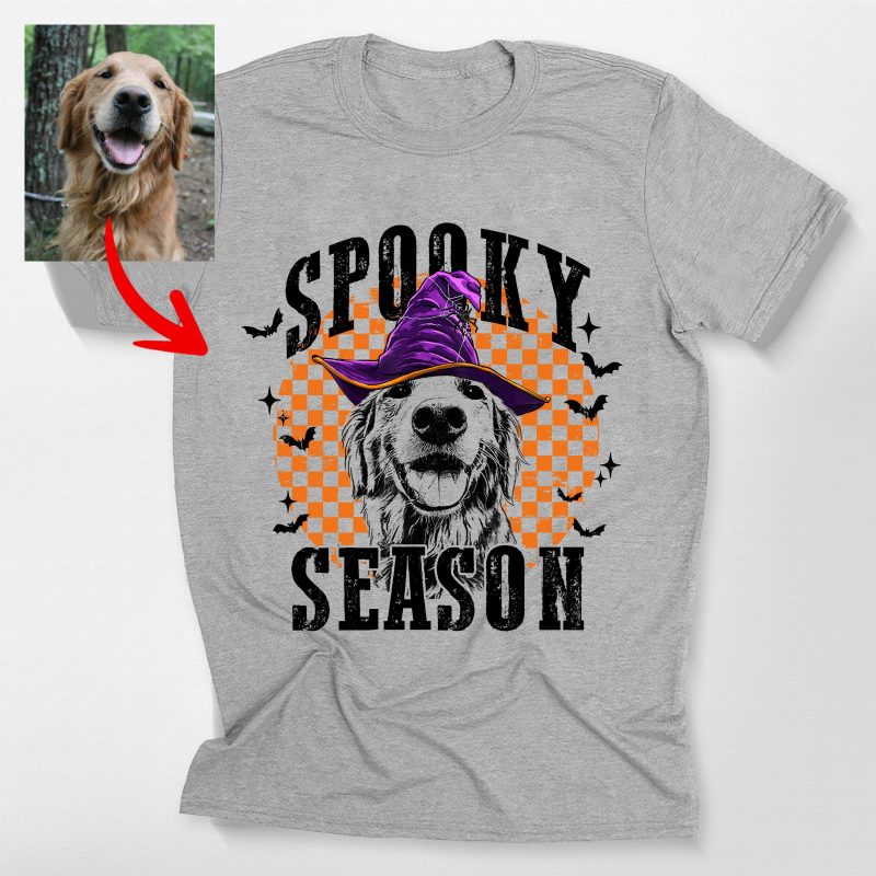 Funny Spooky Season Customized Dog Bella Canvas T-Shirt For Dog Owners - Pawarts