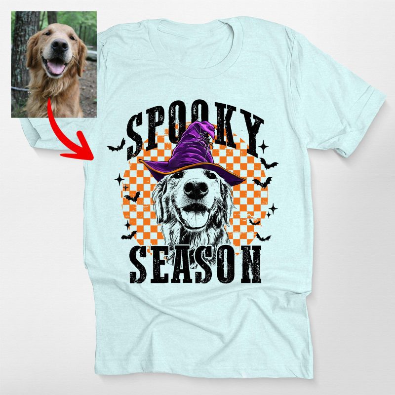 Funny Spooky Season Customized Dog Bella Canvas T-Shirt For Dog Owners - Pawarts