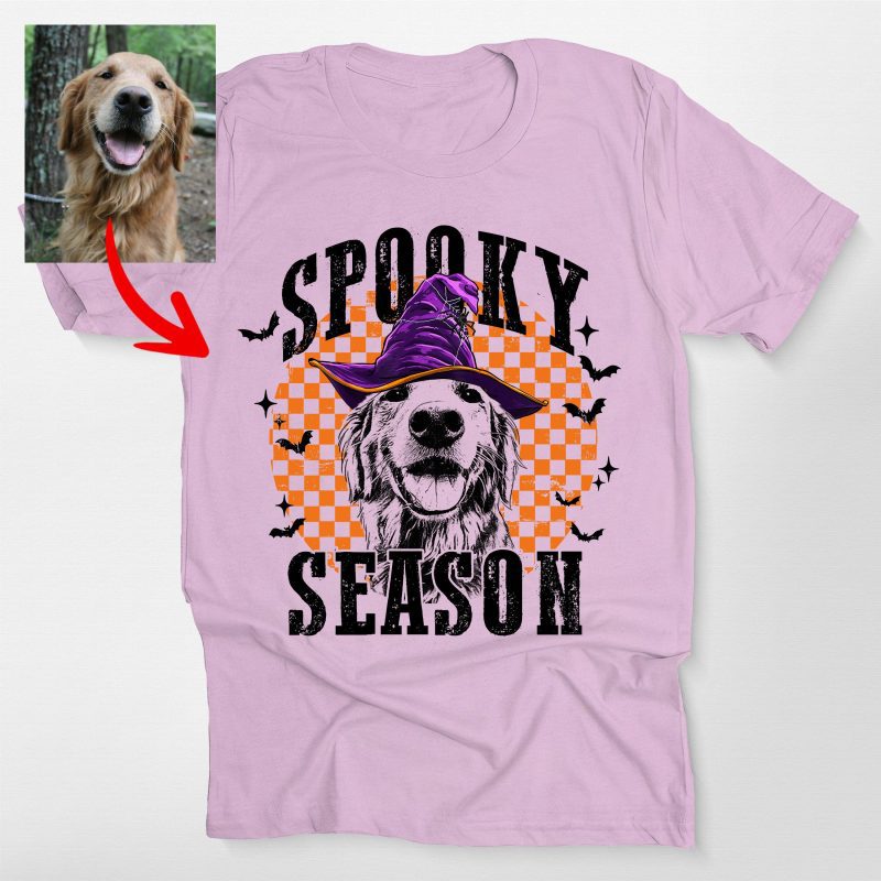 Funny Spooky Season Customized Dog Bella Canvas T-Shirt For Dog Owners - Pawarts