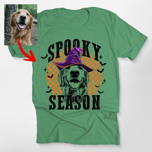 Funny Spooky Season Customized Dog Bella Canvas T-Shirt For Dog Owners - Pawarts