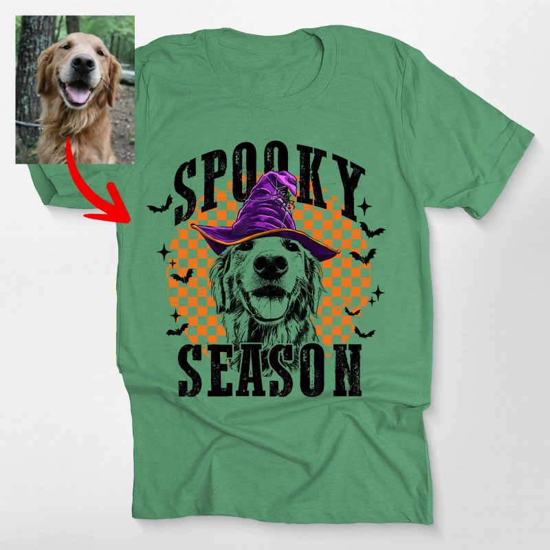 Funny Spooky Season Customized Dog Bella Canvas T-Shirt For Dog Owners - Pawarts