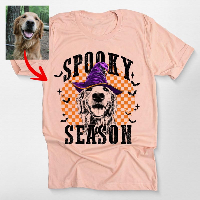 Funny Spooky Season Customized Dog Bella Canvas T-Shirt For Dog Owners - Pawarts