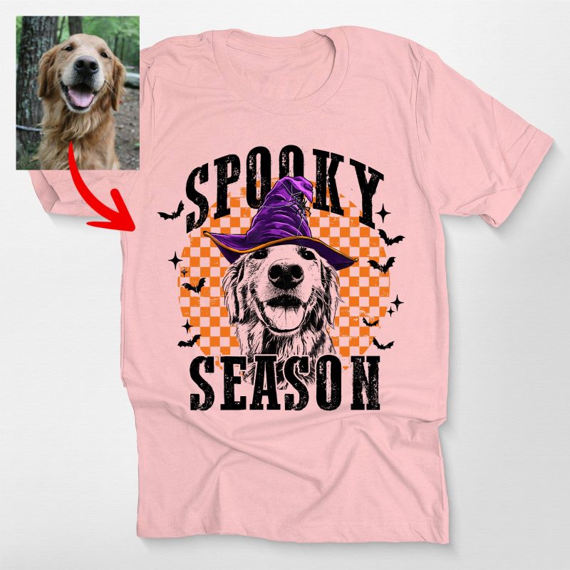 Funny Spooky Season Customized Dog Bella Canvas T-Shirt For Dog Owners - Pawarts