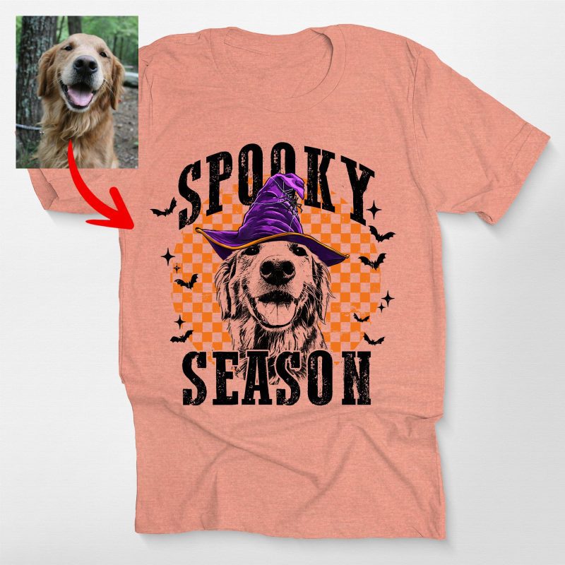 Funny Spooky Season Customized Dog Bella Canvas T-Shirt For Dog Owners - Pawarts