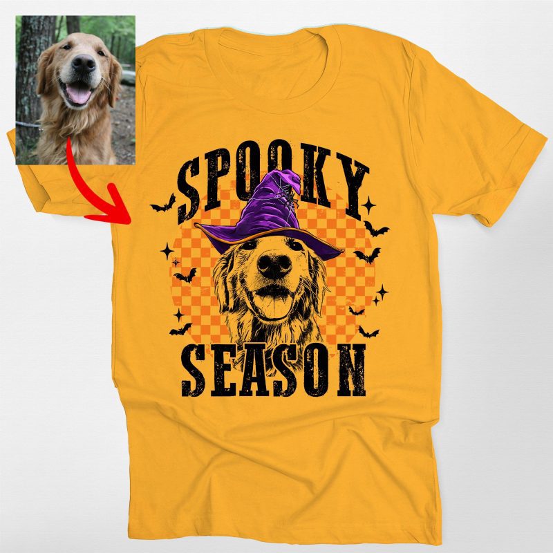 Funny Spooky Season Customized Dog Bella Canvas T-Shirt For Dog Owners - Pawarts