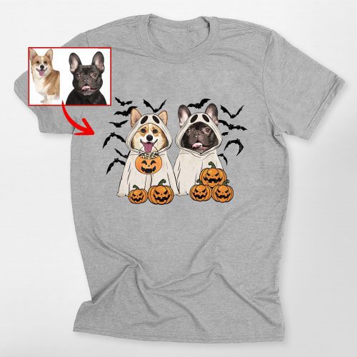 Customized Ghost Shirt For Dog Lovers, Halloween Bella Canvas Tee - Pawarts