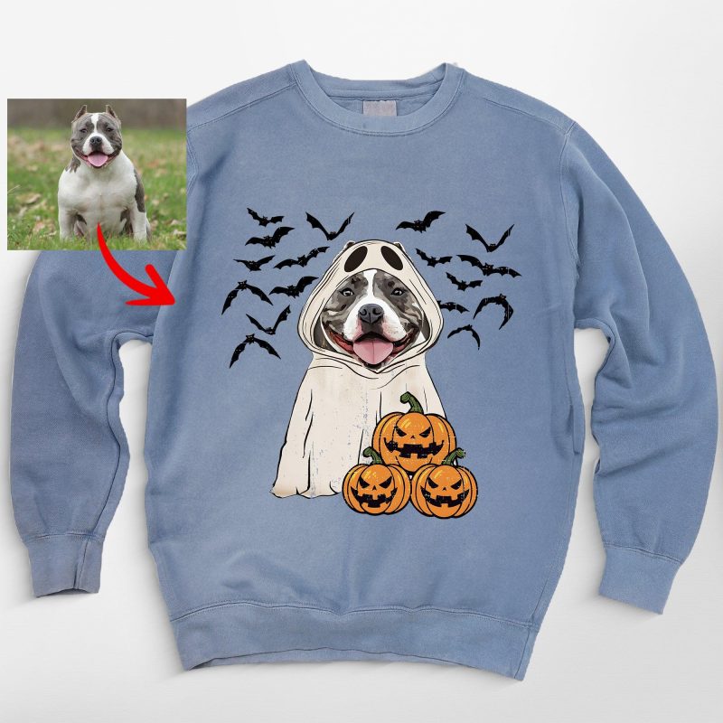 Customized Dog Ghost Comfort Colors Sweatshirt For Dog Lovers - Pawarts