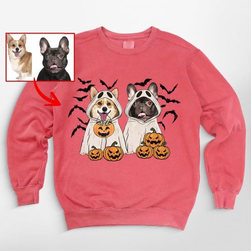 Customized Dog Ghost Comfort Colors Sweatshirt For Dog Lovers - Pawarts