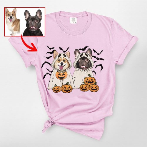 Customized Ghost T-Shirt For Dog Lovers, Halloween Comfort Colors Tee - Pawarts