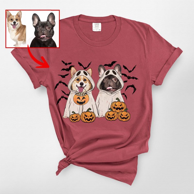 Customized Ghost T-Shirt For Dog Lovers, Halloween Comfort Colors Tee - Pawarts