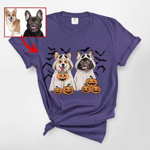 Customized Ghost T-Shirt For Dog Lovers, Halloween Comfort Colors Tee - Pawarts