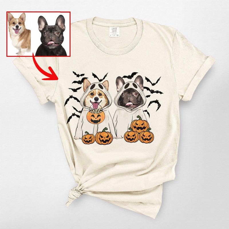 Customized Ghost T-Shirt For Dog Lovers, Halloween Comfort Colors Tee - Pawarts