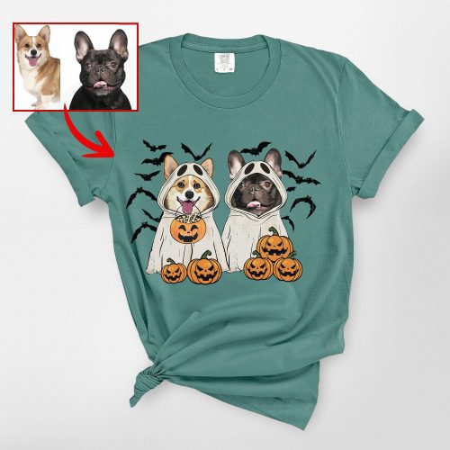 Customized Ghost T-Shirt For Dog Lovers, Halloween Comfort Colors Tee - Pawarts