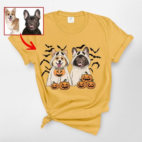 Customized Ghost T-Shirt For Dog Lovers, Halloween Comfort Colors Tee - Pawarts