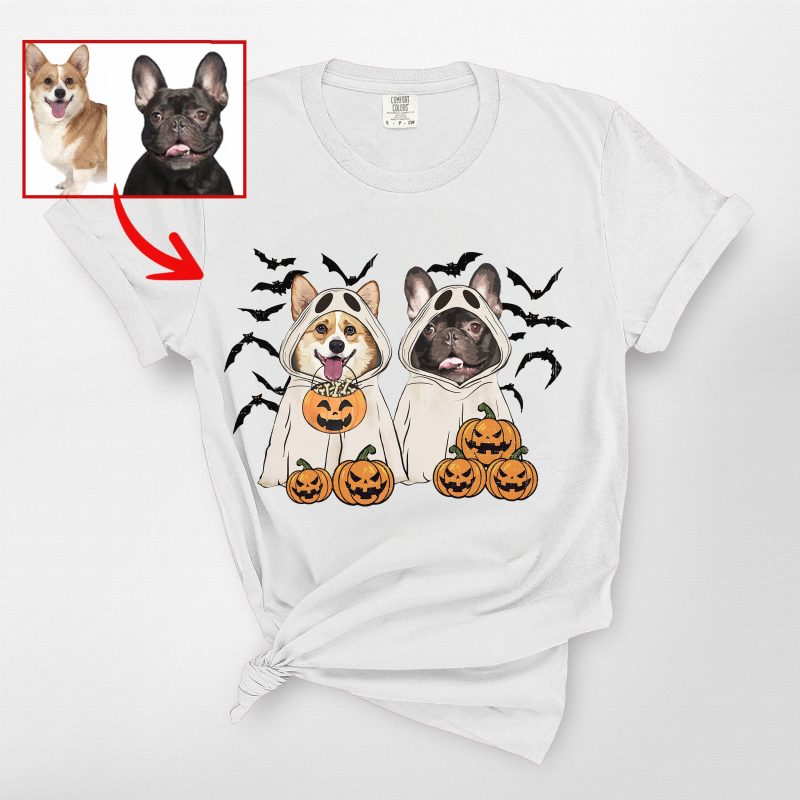 Customized Ghost T-Shirt For Dog Lovers, Halloween Comfort Colors Tee - Pawarts