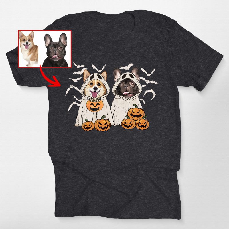 Customized Ghost Shirt For Dog Lovers, Halloween Bella Canvas Tee - Pawarts