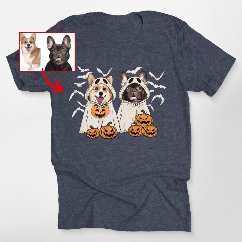 Customized Ghost Shirt For Dog Lovers, Halloween Bella Canvas Tee - Pawarts